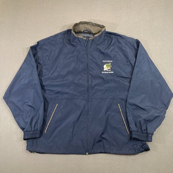 ECHL Victoria Salmon Kings Jacket Men's Size XL Blue Defunct Minor Hockey Team - Picture 1 of 7